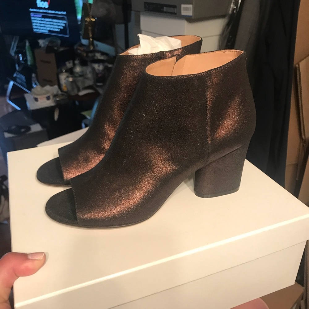 NEW Maison Margiela Bronze Open Toe Ankle Boots